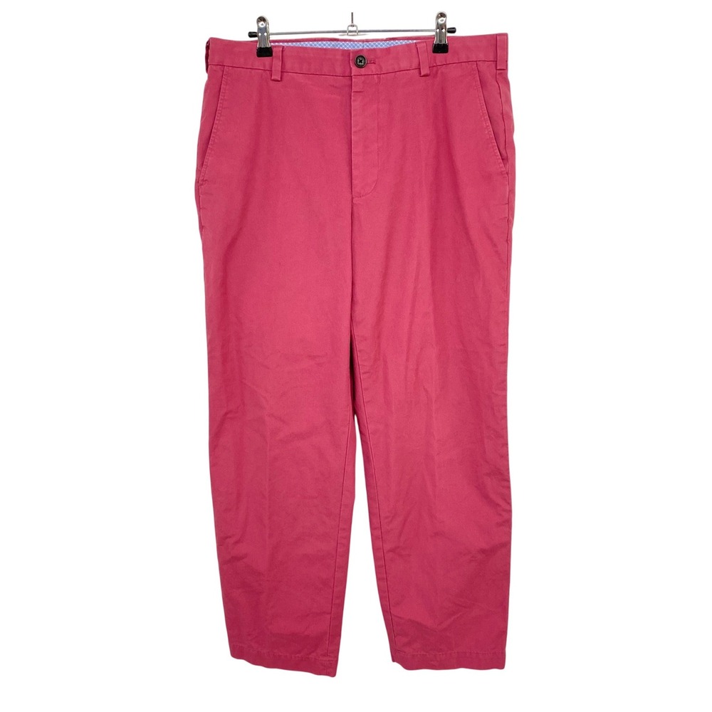 Brooks Brothers Clark Fit Chino Pants 35x30 Pink Preppy Coastal Golf Resort Club